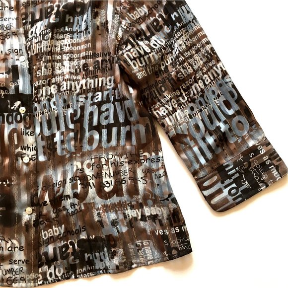 *3/$25* Piano Brown & Blue Blouse - Picture 2 of 8